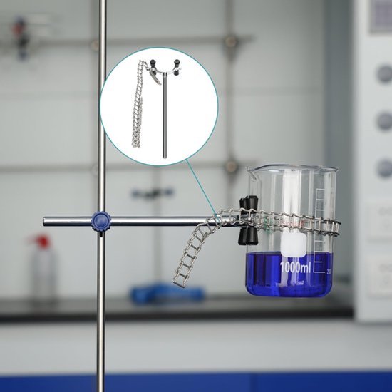 Lab Kettingklem Houder, 40-145 mm Houdmaat Verstelbare Laboratoriumglaswerk Kettingklem voor Bekers, Kolven, Condensors Bevestiging Labaccessoires — afbeelding 3