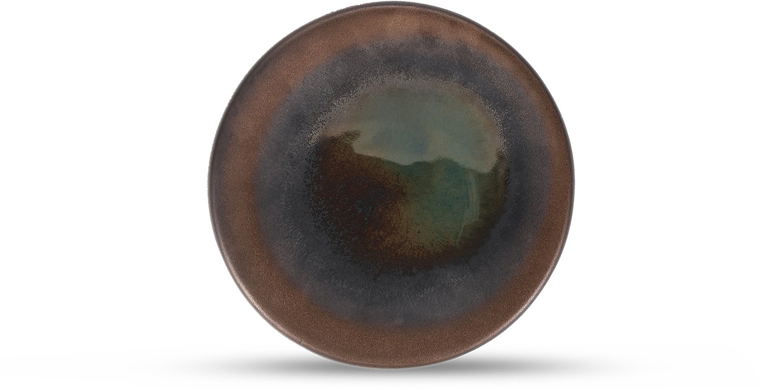 Fameilleur plat bord 20,5 cm goud Cone set van 4 - porseleinen eetbord en dinerbord, voor ontbijt, lunch, diner en hoofdgerecht, vaatwasser- en magnetronbestendig, voedselveilig, servies voor thuis, restaurant en horeca, mooi als cadeau