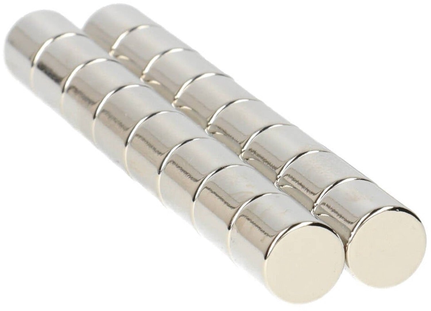 Neodymium Schijfmagneet Ø10 x 10 mm N48 NiCuNi – 10 stuks