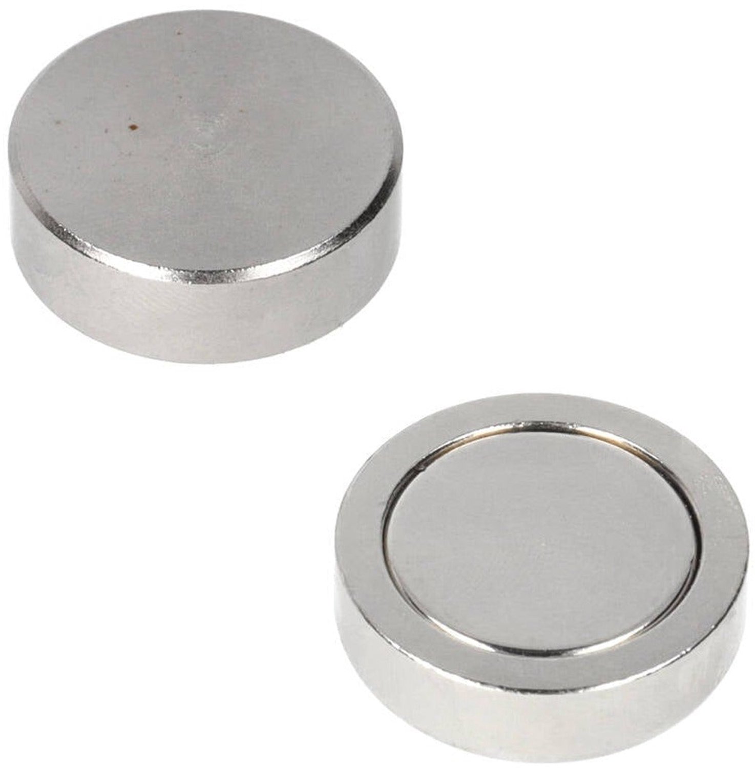 Neodymium Potmagneet Ø25 x 8 mm N40 NiCuNi om te verlijmen – 3 stuks