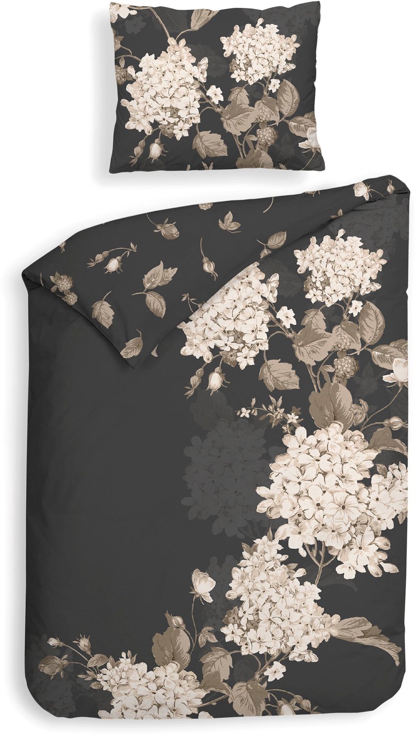Heckettlane Dekbedovertrek Katoen Satijn Ivy - Classic Anthracite - 100% Katoen-Satijn - Dekbedovertrek 140x200/220cm - Eenpersoons - Cambridge van Merkloos — afbeelding 5