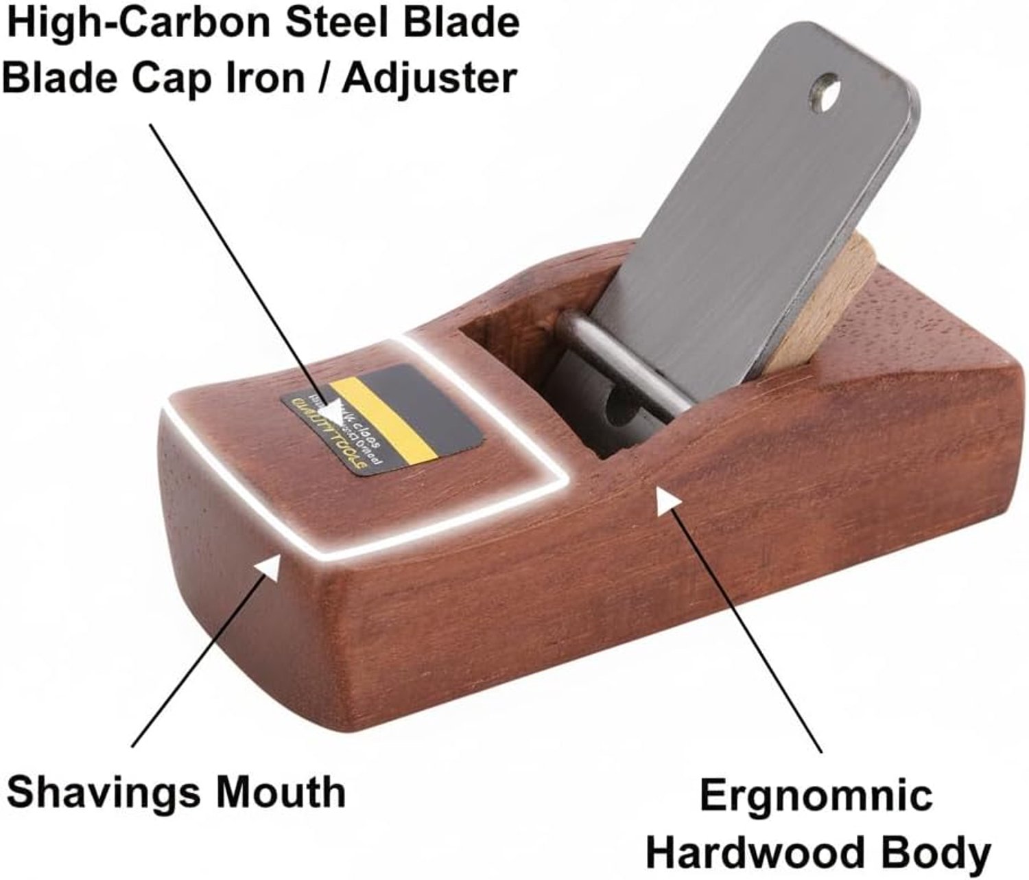 Houtbewerking Vliegtuig 110 mm - Houten hand schaafmachine - Hoogwaardig staal - Perfect voor snijden en polijsten - ServiceTopper