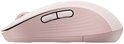 Zijaanzicht van de ergonomische roze muis met SmartWheel en twee knoppen.
