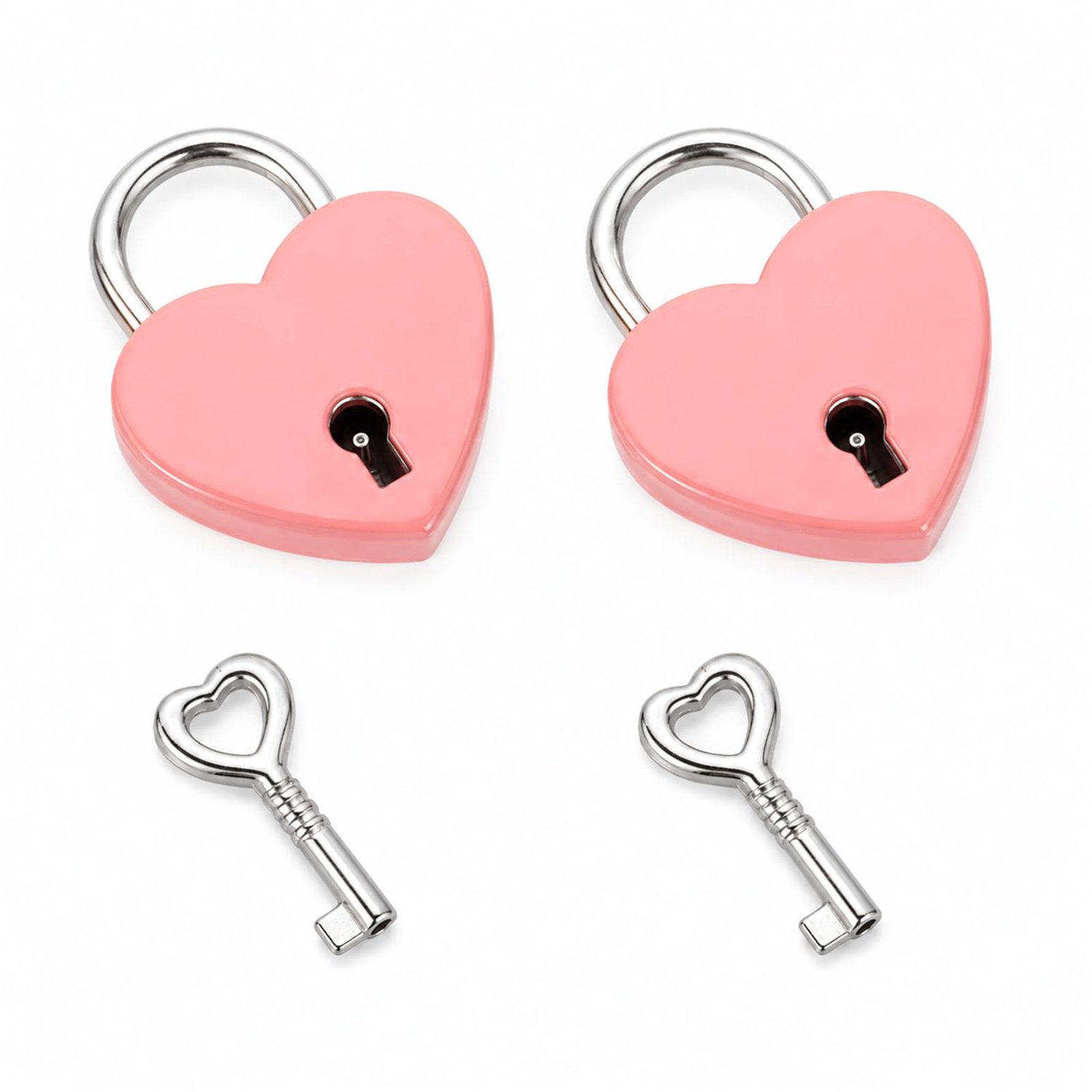 Kleine Hartslot 2 Pack - Mini Metalen Hangslot - Hartvormig Dagboek Slot - Veiligheid voor je geheimen - Vemera