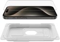 Schermprotector met houder van 100% gerecycled plastic voor iPhone 15 Pro.