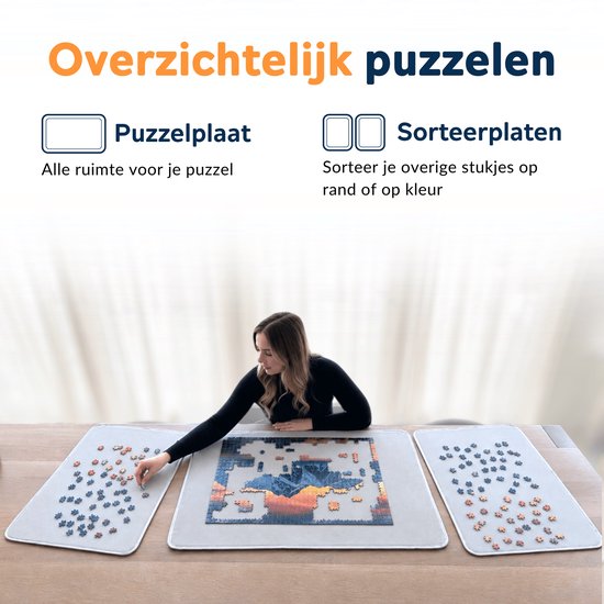 PuzzlePro Puzzelkoffer (Lichtgewicht) - 1500 stukjes - 90x62cm - Puzzelmap - Puzzelkoffer - Puzzeltafel - Portapuzzle - Puzzelbord - Puzzelmat - Puzzelplaat - Puzzelplank — cadeau in Spellen & Speelgoed - foto 5