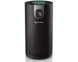 AtmosPure® CleanAir Luchtreiniger - Air Purifier met vervangbaar HEPA 13 + Koolstof filter - CADR 250 m³/h - Zwart - Voor 98 m² - Filtert pollen, huisstofmijtallergenen en fijnstof - 3 standen + stille slaapstand - Luchtkwaliteit Sensor