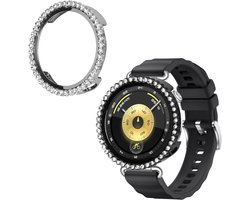 kwmobile 2x kunststof horloge rand bescherming geschikt voor Huawei Watch GT6 41mm / GT5 41mm / Watch GT4 41mm Beschermhoes - Glitter beschermhoesje zwart / zilver