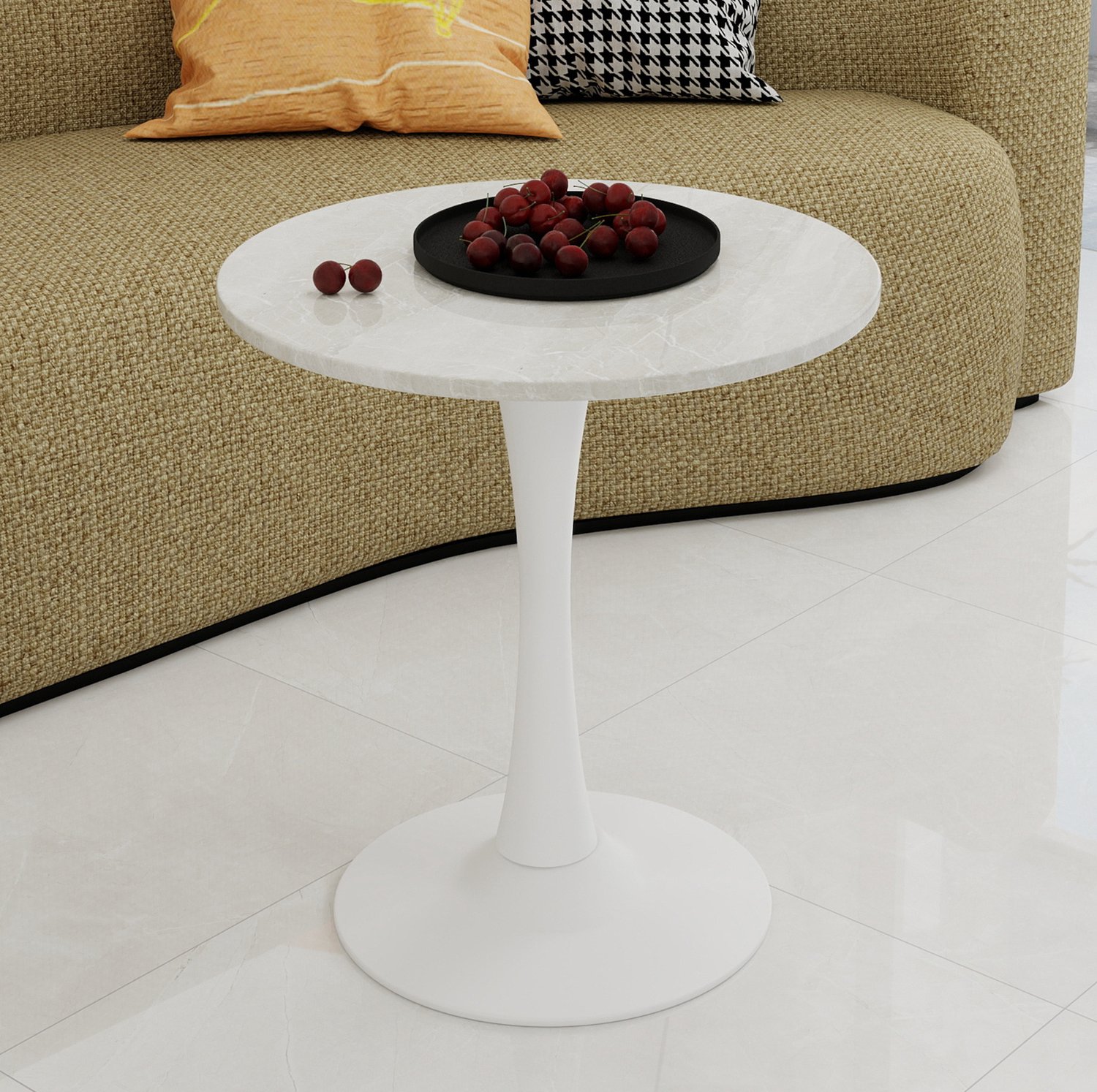 CHICFURN Salontafel - 2-4 personen - veelzijdig - rond - wit