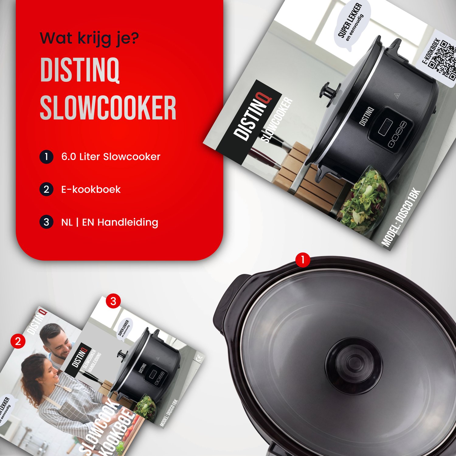 DistinQ Digitale Slowcooker 6 liter met Timer – Keramische binnenpan - Timerfunctie - Warmhoudfunctie – foto 7