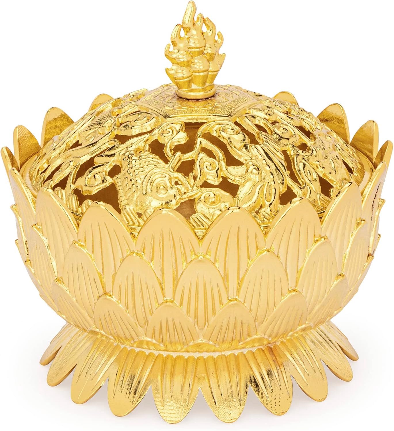 Lotus Metal Rookverspreider Goud 9 cm Diameter voor Houtskool