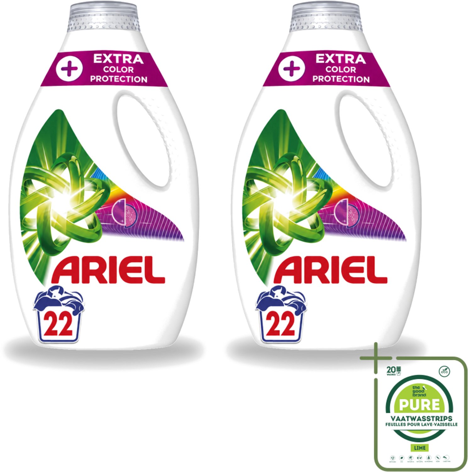 2 x Ariel – Vloeibaar Wasmiddel – Extra Color Protection – 990 ml – 22 wasbeurten - Grootverpakking - Kleurbehoud Wasmiddel - Vloeibaar Wasmiddel Kleur - Wasmiddel Voor Gekleurd Was - Kleurvervaging Voorkomen - Wasmiddel Voor Donkere Kleding