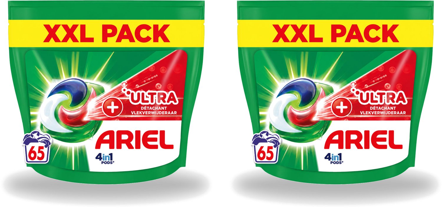 2 x Ariel – 4in1 Pods – Ultra Vlekverwijderaar – 65 wasbeurten - Voordeelverpakking - 2 stuks