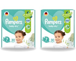 2 x Pampers – Luiers – Active Baby Dry Maat 7 – 30 Luiers - Voordeelverpakking - 2 stuks