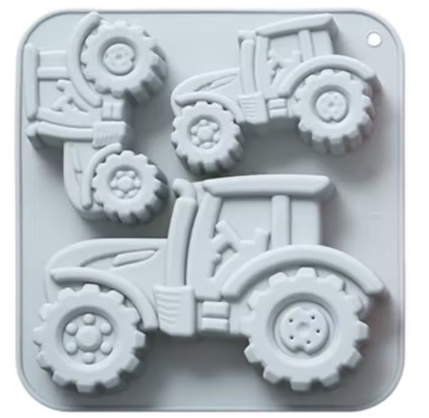 KimDo - Siliconen Tractor Mal - 3 Vormen - Bakvormen - Boer - Boerderij - Cakevorm - Bakken