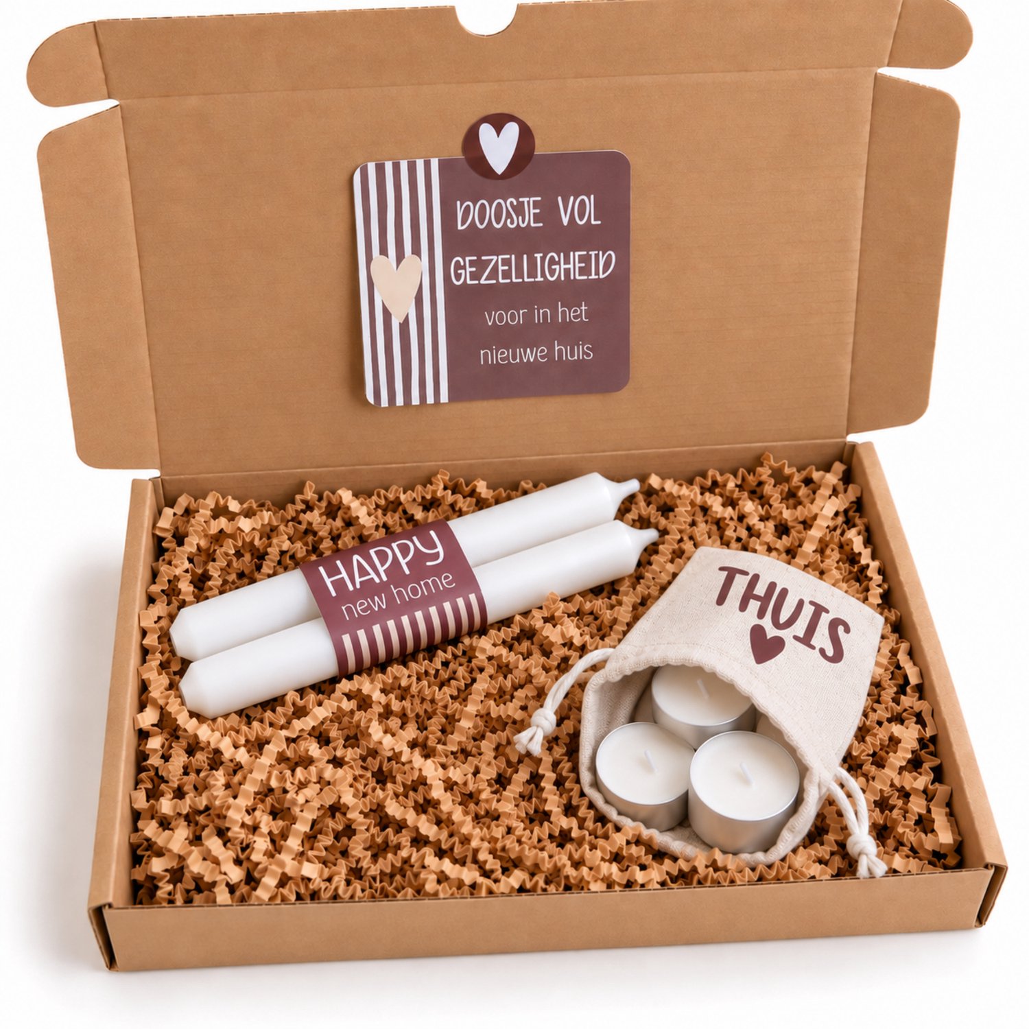 Memories Are Timeless Brievenbuscadeau Nieuw Huis - Kaarsen Cadeau - Housewarming Cadeau - Memories Are Timeless