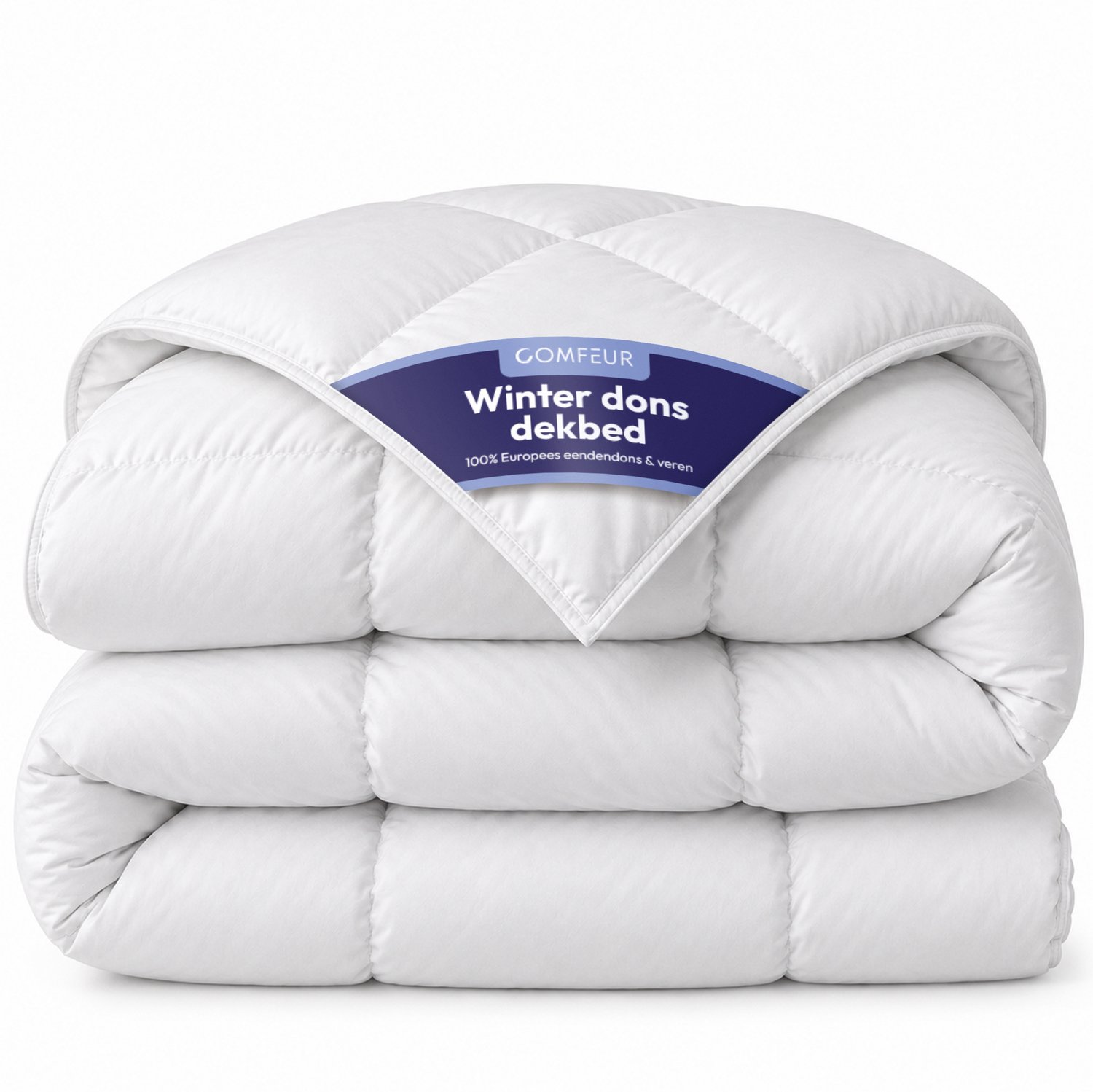 Comfeur Winterdekbed - Luxe donsdeken met Europees Eendendons - Halfdons Dekbed - Ademend Winter Dekbed - Eenpersoons 140x200 cm