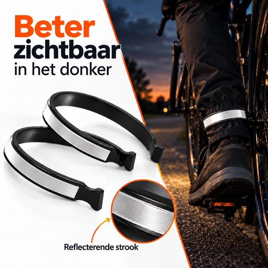 Broekklemmen – 2 Stuks – Reflecterende Broekclips – Houdt Broekspijpen bij Elkaar – Voor Fietsen en Wandelen – Grijs — afbeelding 5