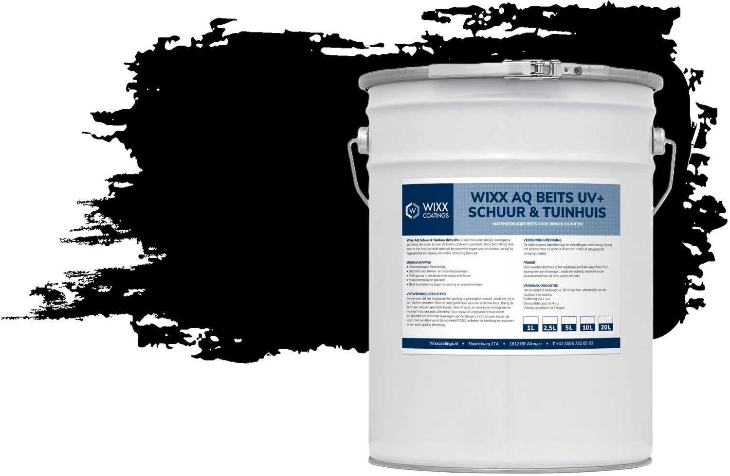 Barn and Garden House Stain UV+ - Watergedragen beits - 2.5L - 9005 Gitzwart