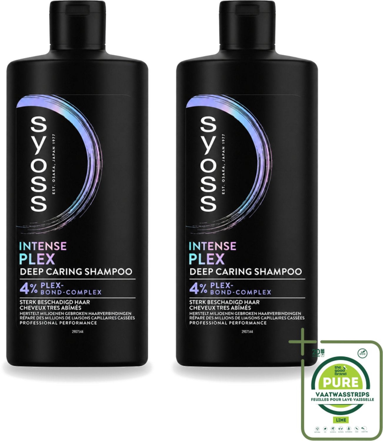 2 x SYOSS - Plex - Shampoo - Langdurige Styling - 440ml - Grootverpakking - Vaatwasstrips - Beschadigd Haar Herstellen - Haar Herstel Shampoo - Plex Bond Complex - Krachtig Haar - Gezond Haar