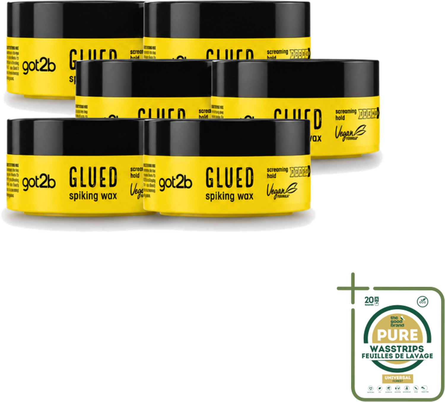 6 x Got2B - Spiking Wax - Glued - 75 ml - Wasstrips - Haarkleur - Haartypen - Haartypen - Haartypen - Haartypen