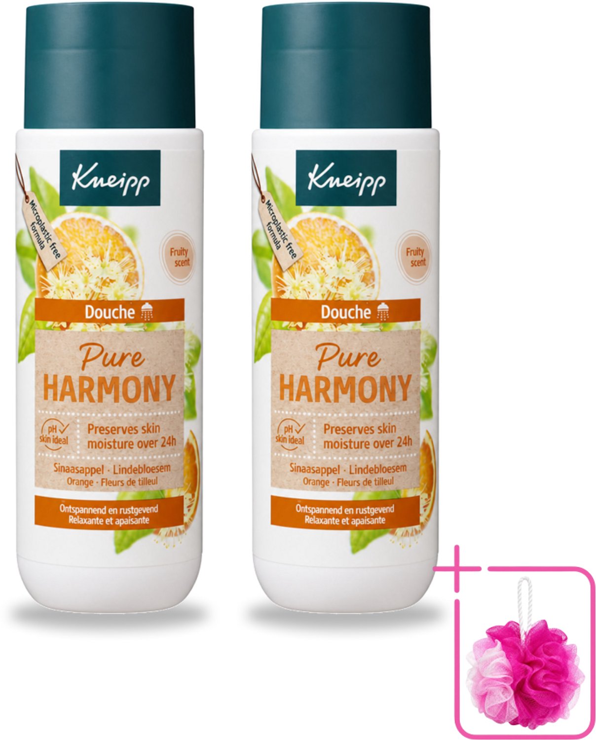 2 x Kneipp - Douchegel - Oranje lindebloesem - 200 ml - Bulkverpakking - Douchegel - Douchemop - Natuurlijke reiniging