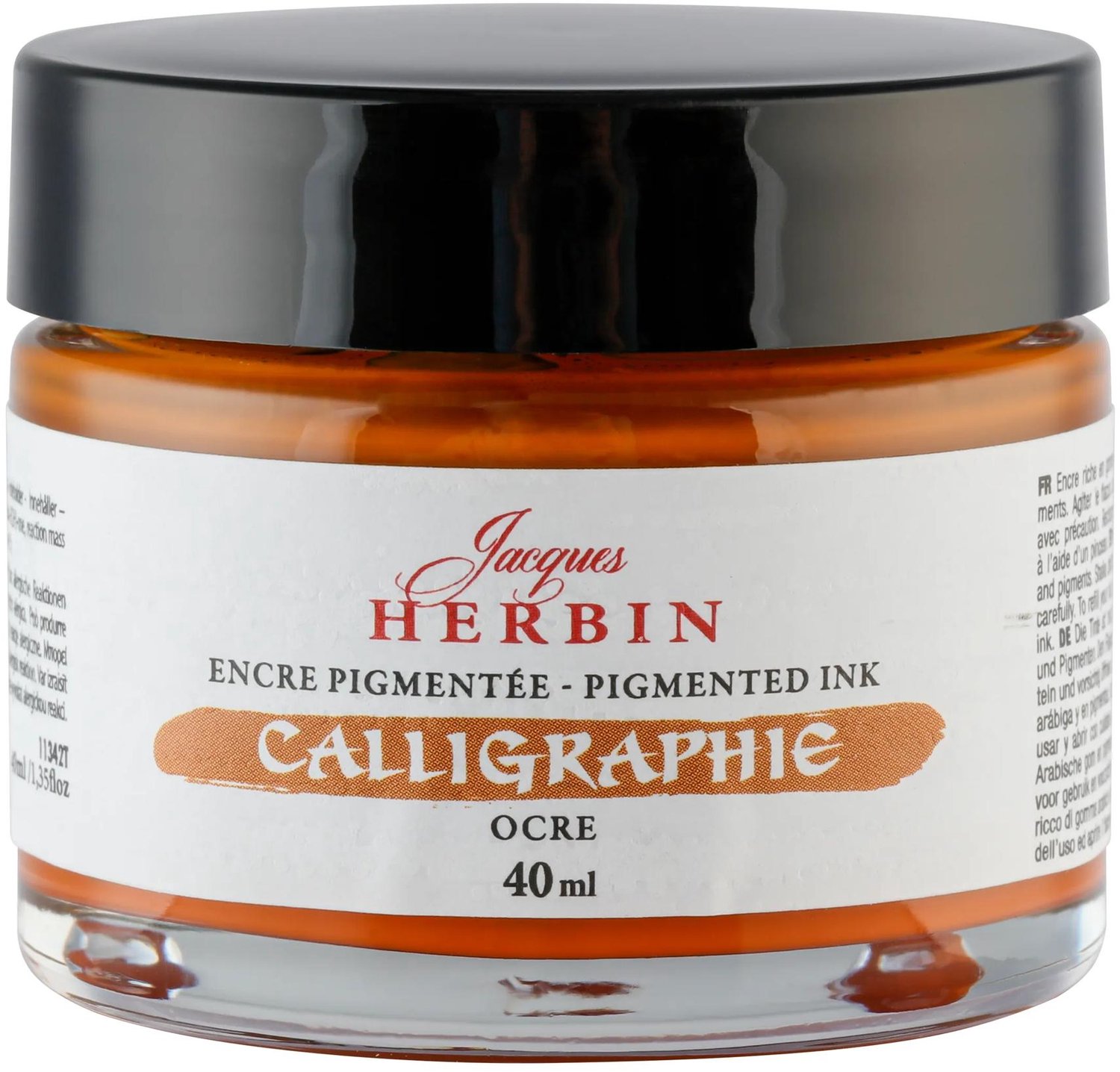 Jacques Herbin Kalligrafie Inkt – Gepigmenteerde Inkt voor Dip Pen en Kroontjespen – Oker Geel – 40 ml