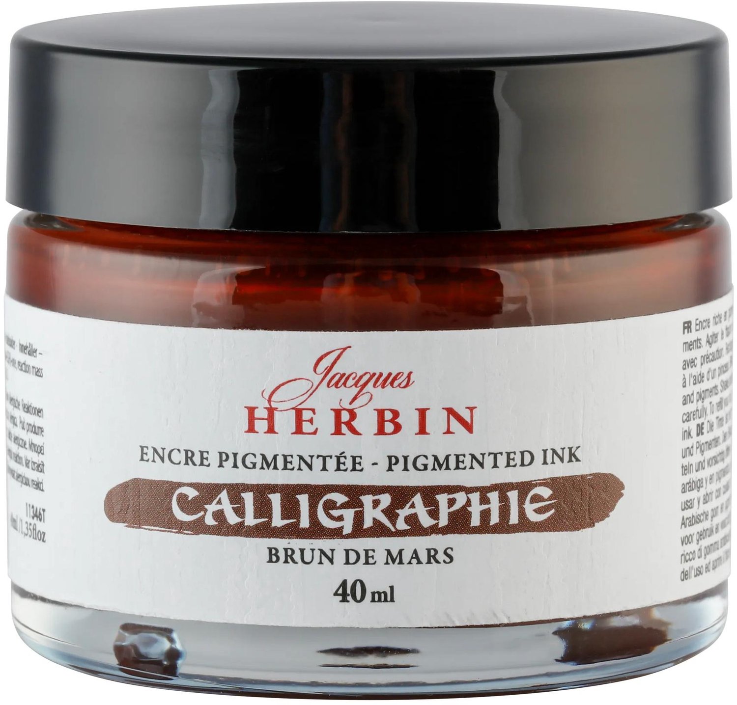 Jacques Herbin Kalligrafie Inkt – Gepigmenteerde Inkt voor Dip Pen en Kroontjespen – Mars Bruin – 40 ml