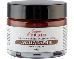 Jacques Herbin Kalligrafie Inkt – Gepigmenteerde Inkt voor Dip Pen en Kroontjespen – Mars Bruin – 40 ml