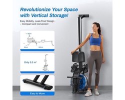Roeitrainer – Roeimachine – Waterroeimachine – Fitnessapparaat – Indoor Rowing – Waterweerstand – Max Belastbaarheid 160 kg – Bluetooth & Tablethouder