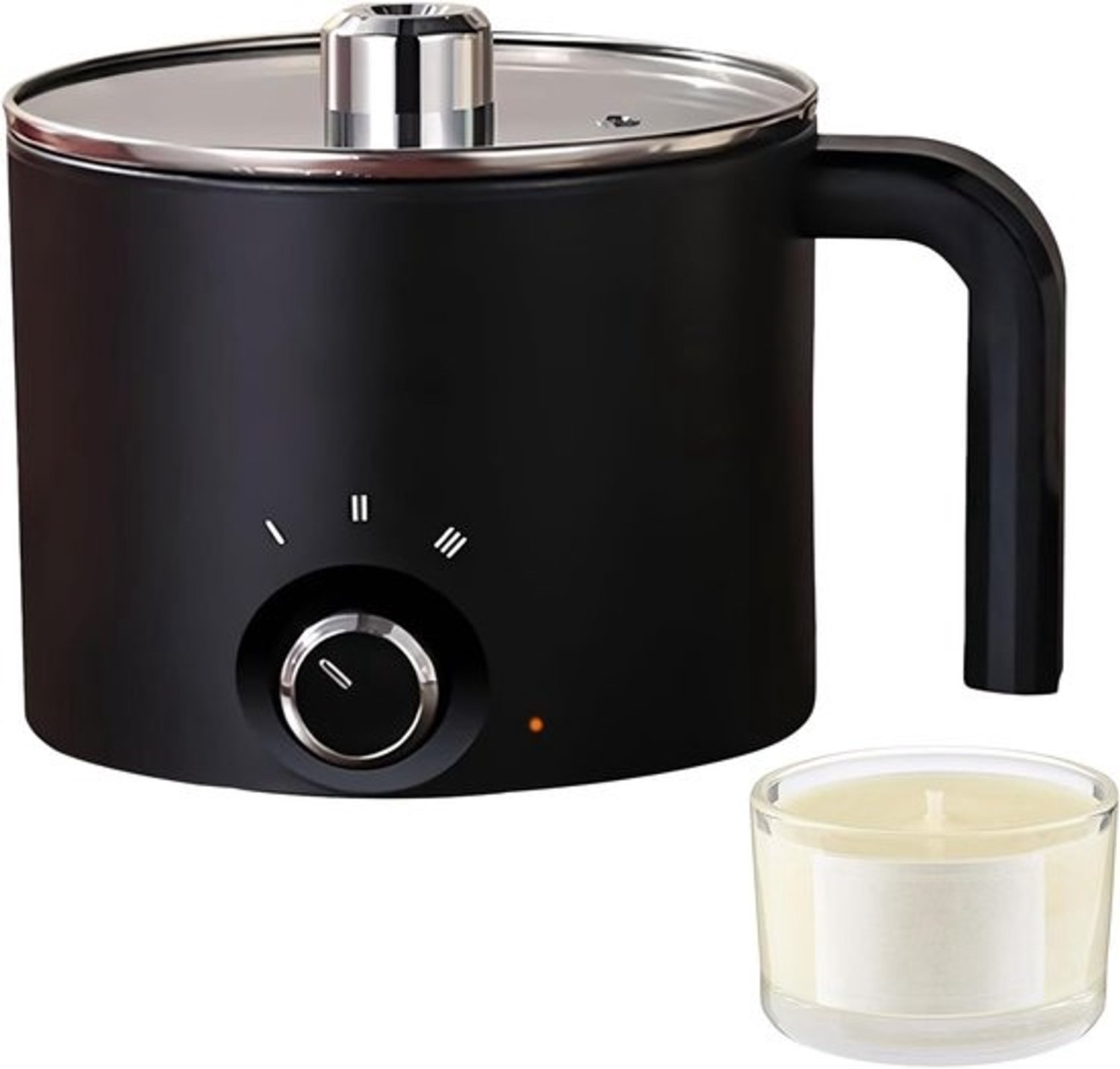 Smeltpot voor Kaarsen - Waxsmelter - Voor Ambachtelijke Projecten - Antiaanbaklaag aan de Binnenkant - 1.5 liter capaciteit - Zwart