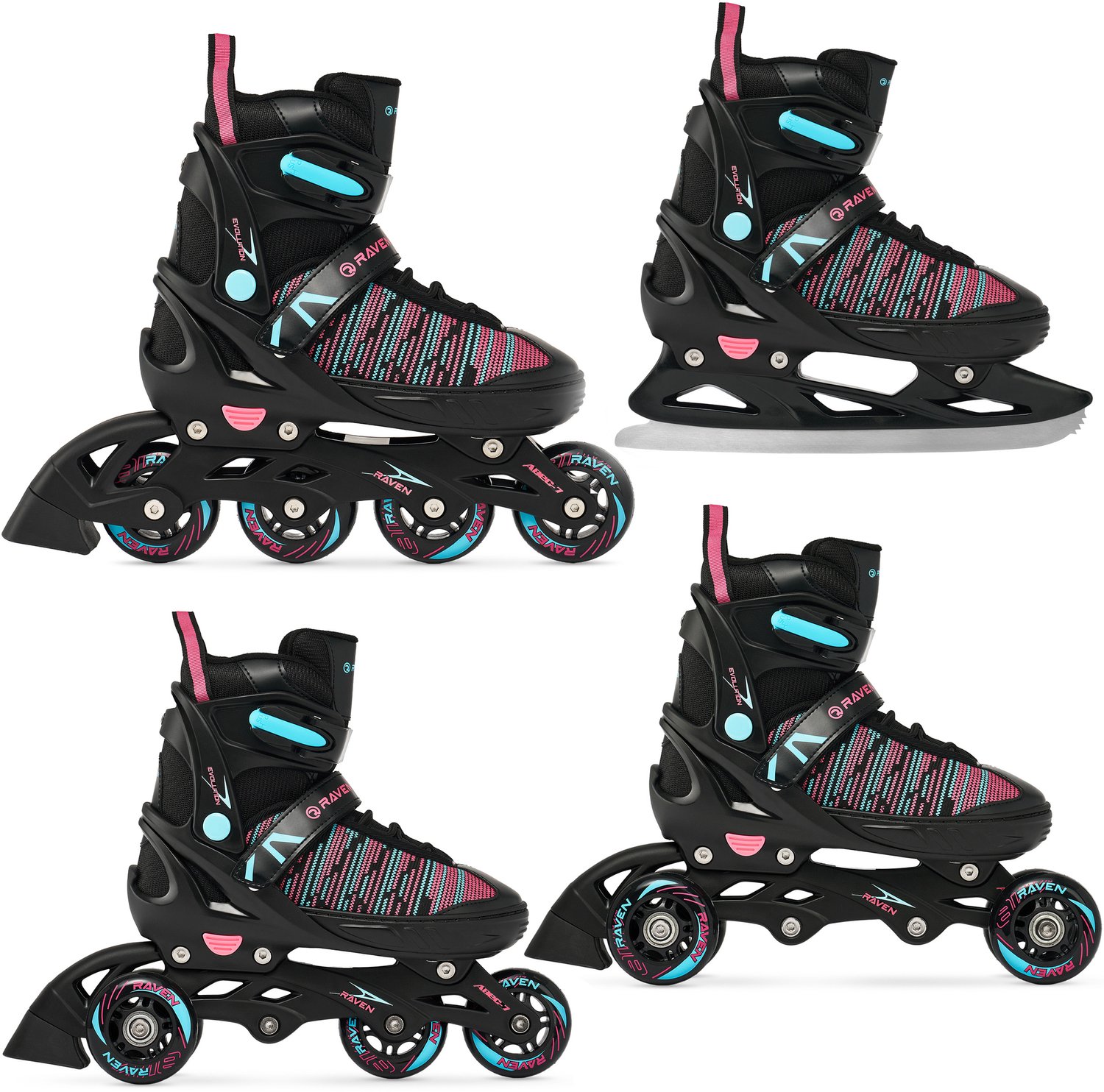 Skeelers Verstelbare Schaatsen 4in1 Cande 35-39 Zwart