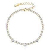 Selevie Tennisarmband Goud met Moissanite Harten – Luxe Armband – Sparkling Diamond Look