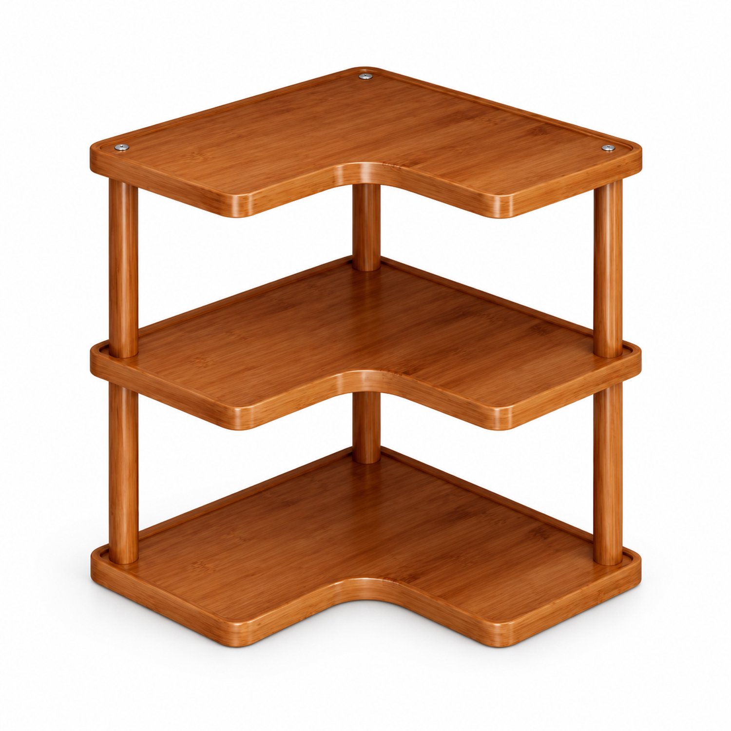 Veya Bamboe Opbergrek - Keukenkast organizer - Keukenrek - Koffiehoek - Hoekrek - Slim hoekmodel - 3 lagen - 29,5x29,5x27cm