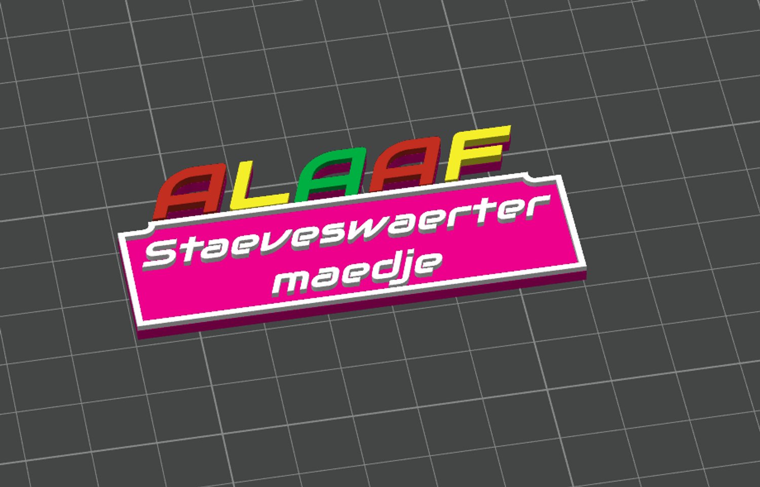 Naamspeldje ALAAF STAEVESWAERTER MAEDJE - 70X30X3MM