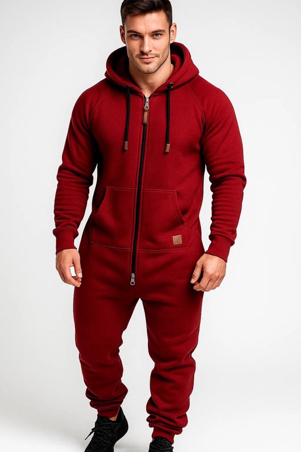 Rode Onesie - Huispak - Onesie mannen - Onesie Vrouwen - Maat 3XL