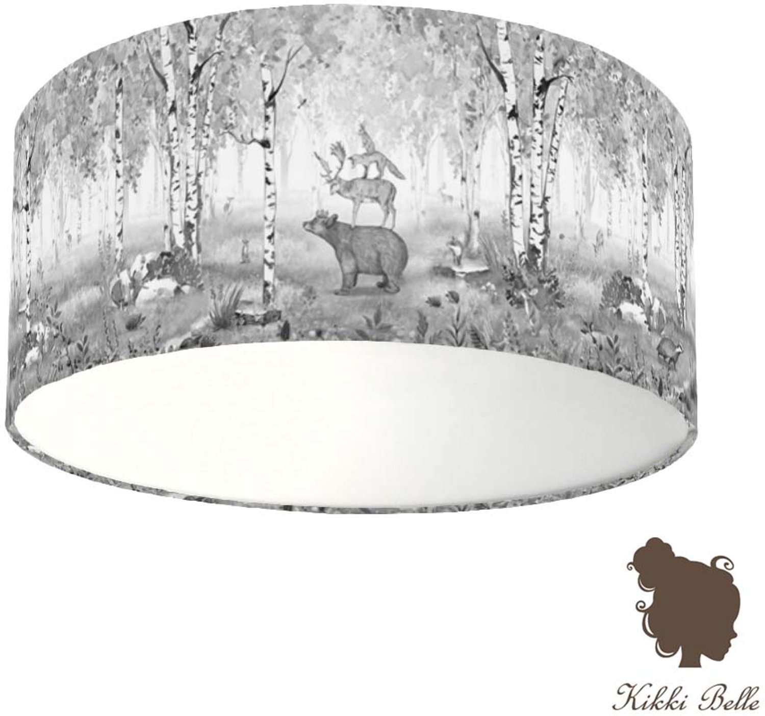 Plafondlamp King Bear black en white Kikki Belle-sfeerverlichting-incl diffuser-beer-kinderkamer-incl plafondfitting
