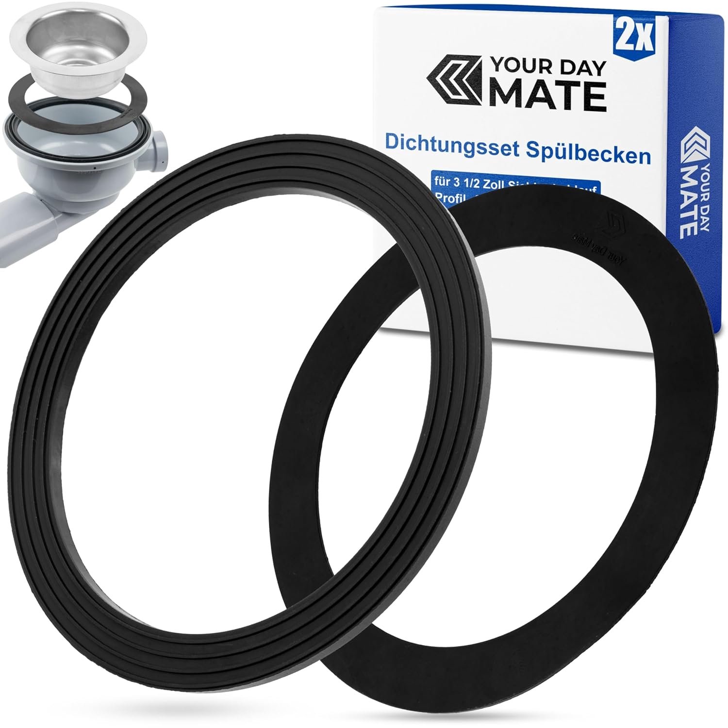 2x Afvoerring Keuken - 3 1/2 Inch - Lekvrije Reparatie