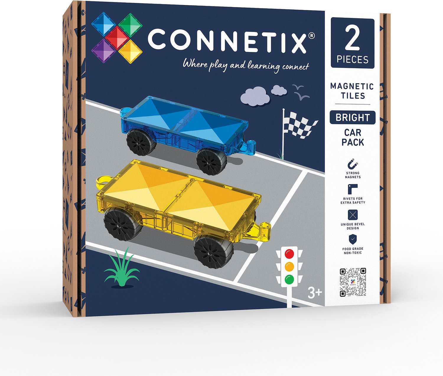CONNETIX - Magnetisch Tegels - Bright Autopakket - 2 Stuks - Magnetisch Speelgoed