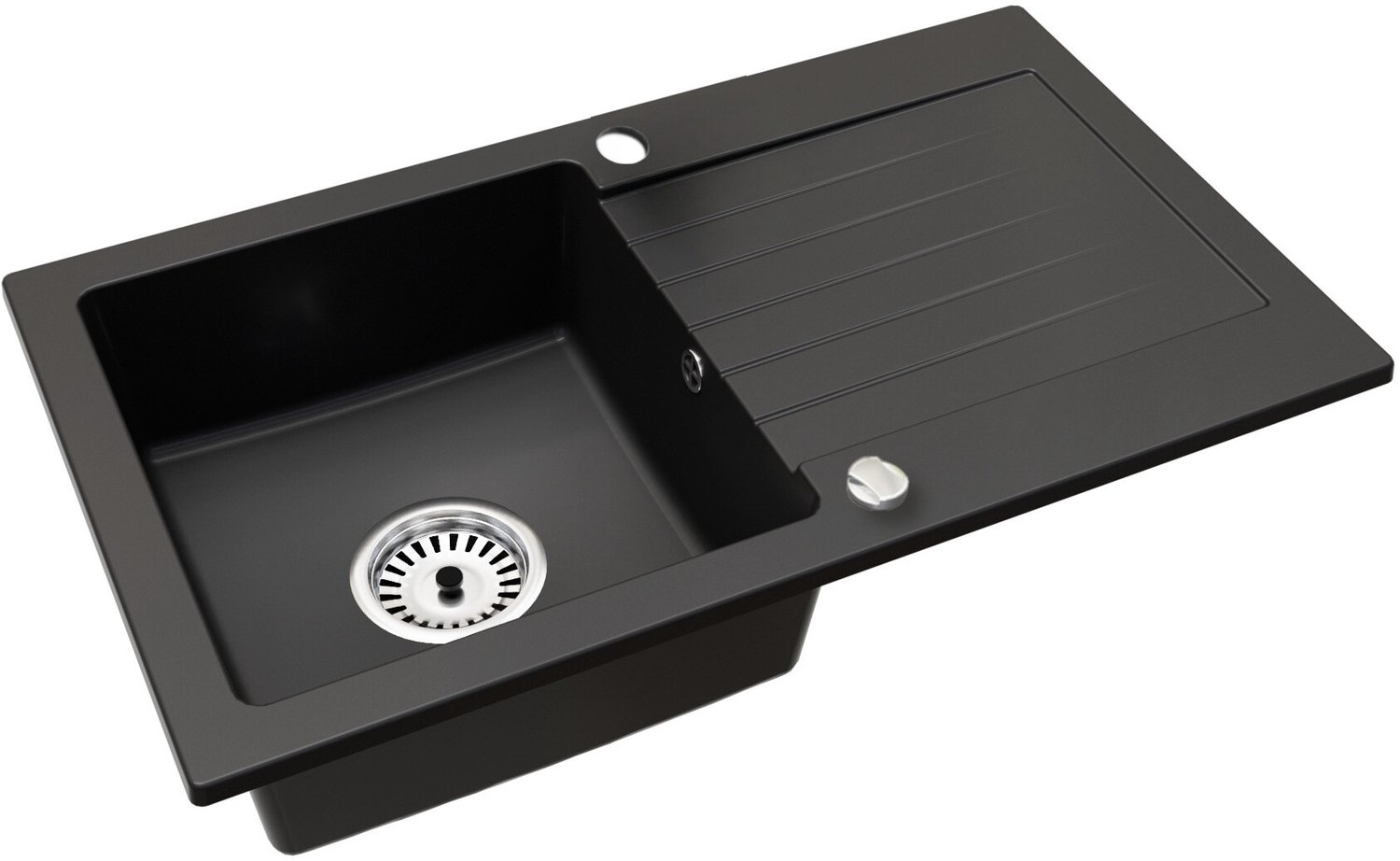 Faizee Home Granieten Spoelbak – Kwartscomposiet Keuken Spoelbak – Verschillende Modellen en Kleuren Alisha Mattschwarz