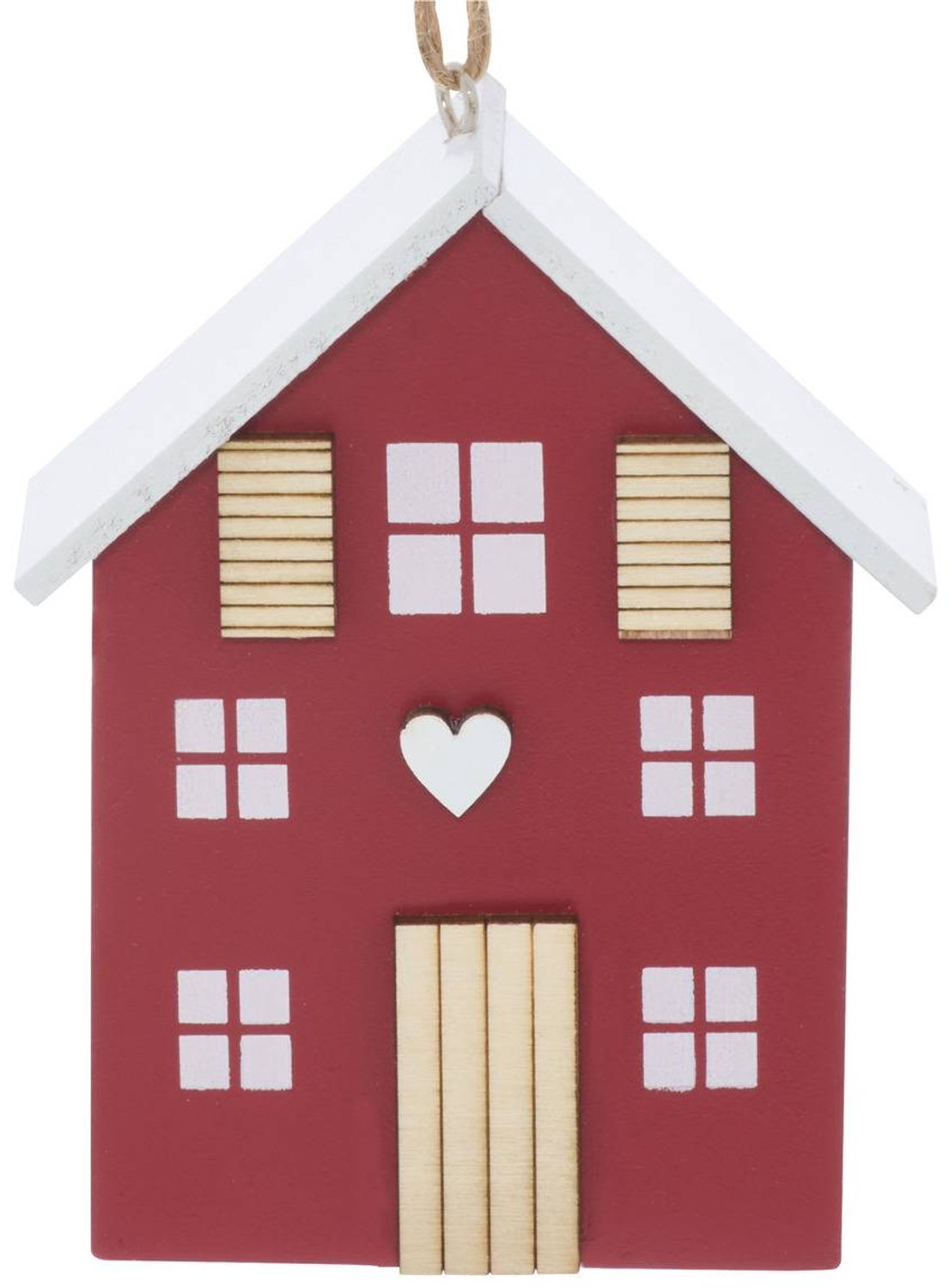 Atmosphera Créateur d'intérieur® Zelfgemaakte dennenboomhanger van rood en groen hout, 10 cm Rouge