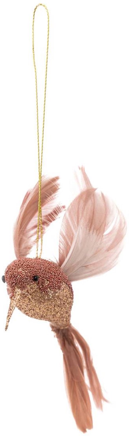 Feeric lights & Christmas Klein gouden plastic kerstvogeltje, 12 cm Rose
