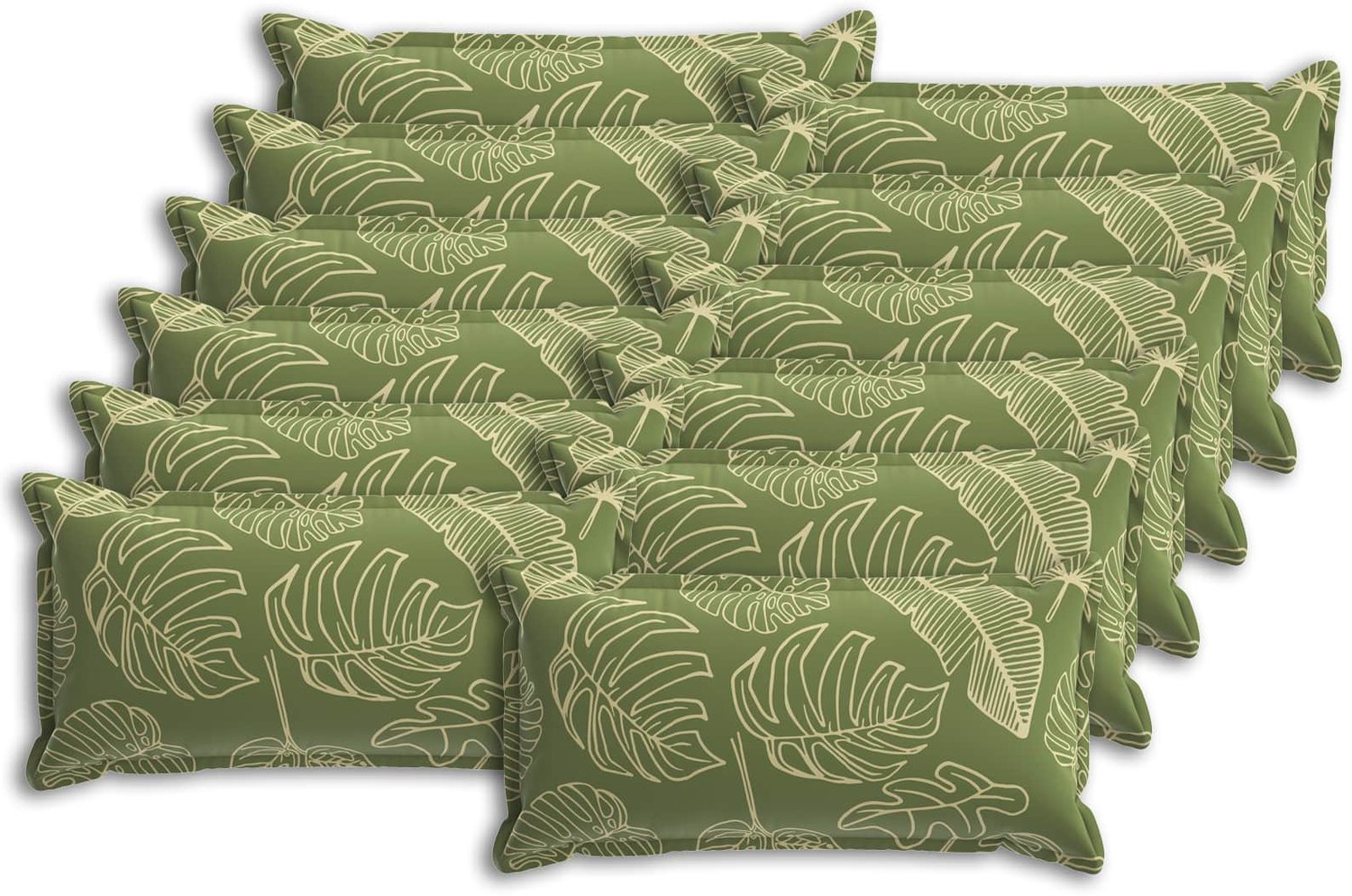 vidaXL Dekenkussen - 12 - st - HOUTEN - Blad - Design - 40 - x - 80 - cm - Polyester Bladontwerp
