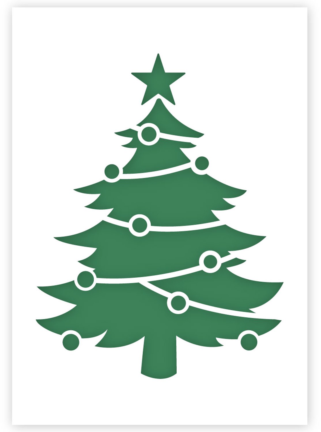QBIX Kerstboom Sjabloon A4 Formaat Kunststof - Uitsnede 17cm breed