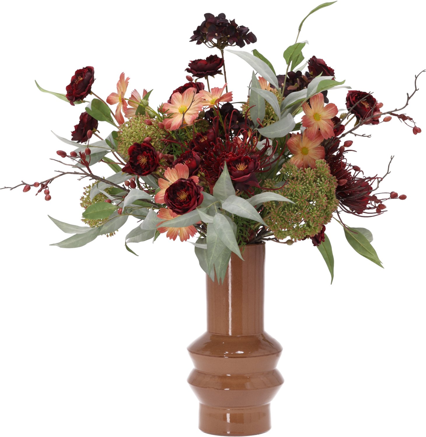 Herfstboeket kunstbloemen Odette Rosario 75cm