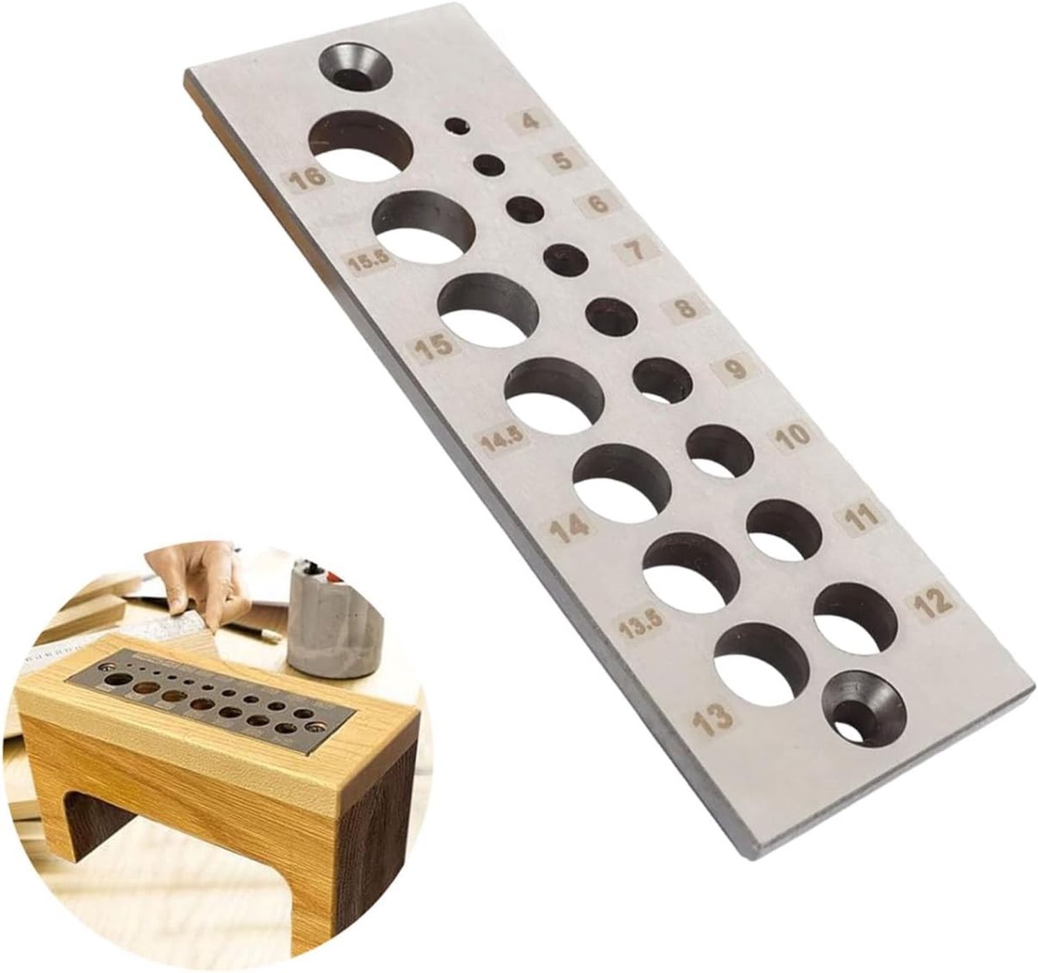 Holes Dowel Plaat voor het Maken van Slanke Pluggen van 4mm tot 16mm, Houtbewerking Gereedschap en Accessoires