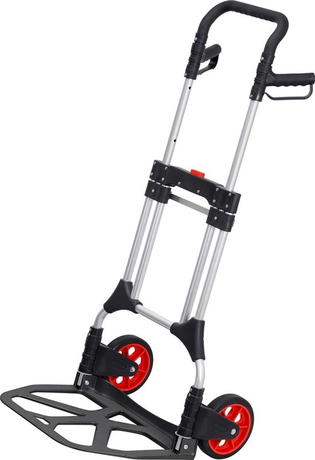 Steekwagen - Transportkar - Voor het verplaatsen van zware lasten - Inklapbaar aluminium frame - Draagkracht van 200 kg - Zwart