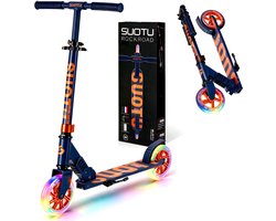 Suotu Kinderstep - 145mm Lichtgevende Wielen - Step - Speelgoed Jongens/Meisjes - Max stuurhoogte: 85 cm - Aluminium - B