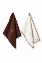 Zusss Kitchen Set Feels Good - 100% Katoen - Sand / Dark Brown - 70X50cm