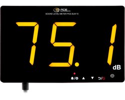PCE-SLM 10 Decibelmeter - groot display voor wandmontage + alarm + datalogger